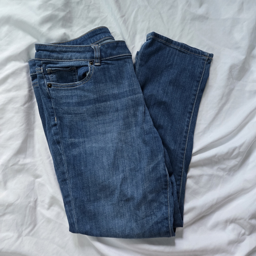 Soho Blue Denim Cropped Boyfriend Straight Leg Jeans